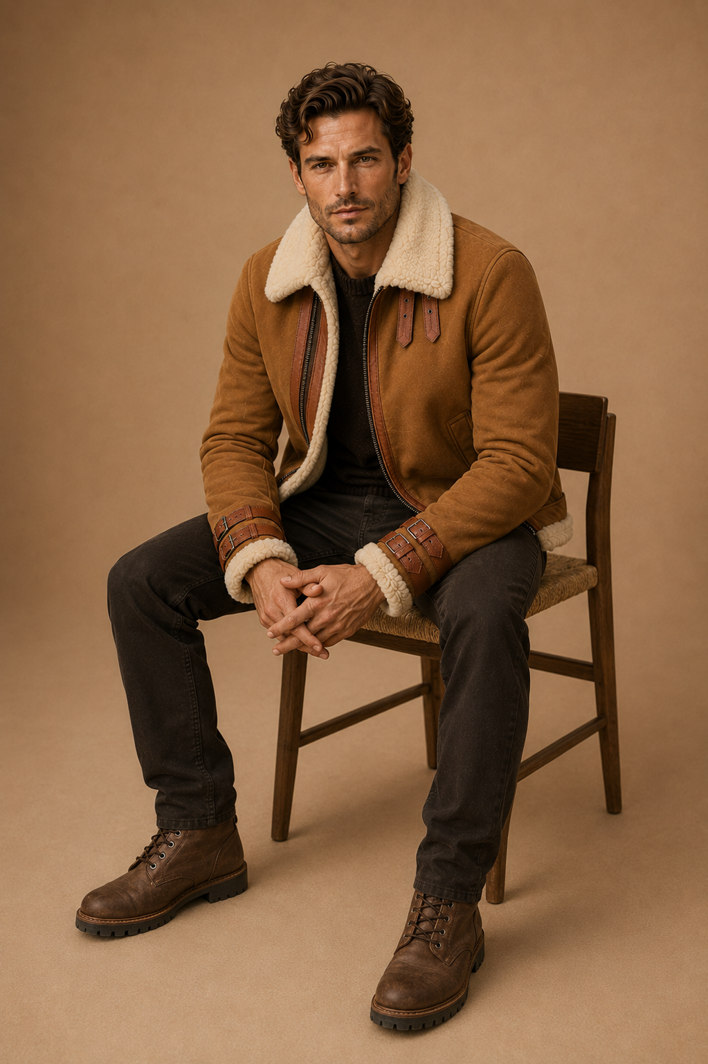 Duke Shearling Jacket - Honey Tan