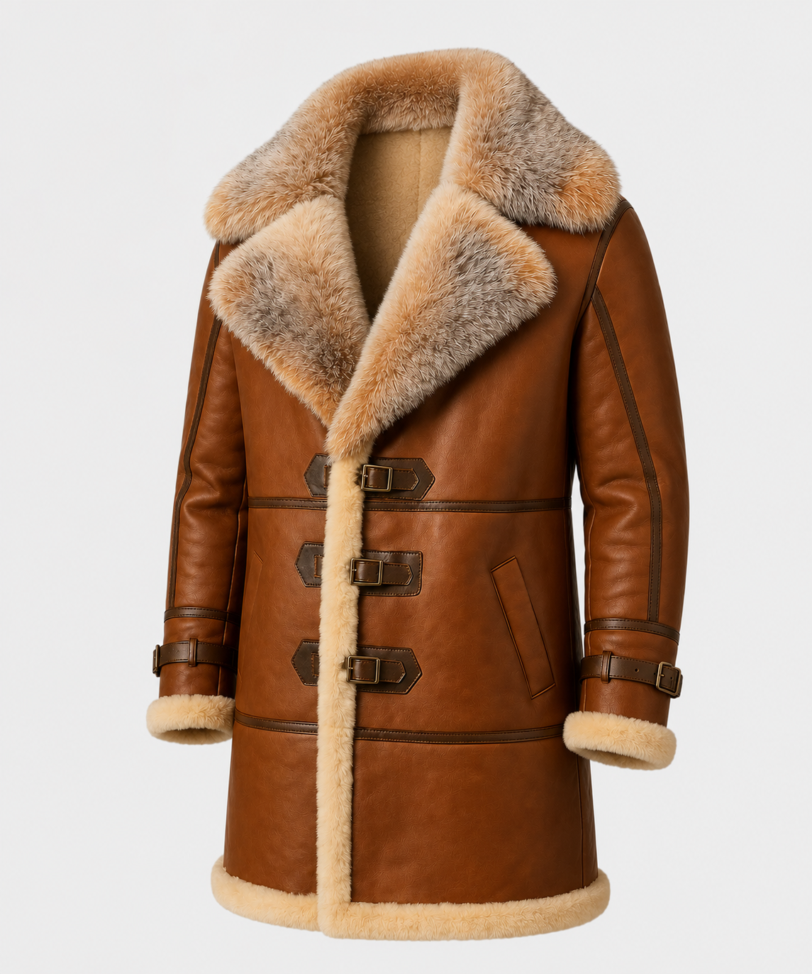 Dusty Shearling Coat - Premium Fox Brown