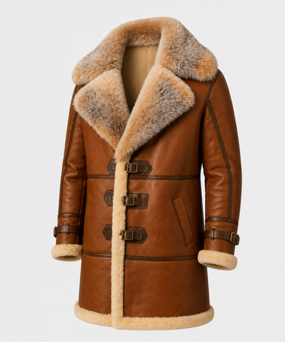 Dusty Shearling Coat - Premium Fox Brown