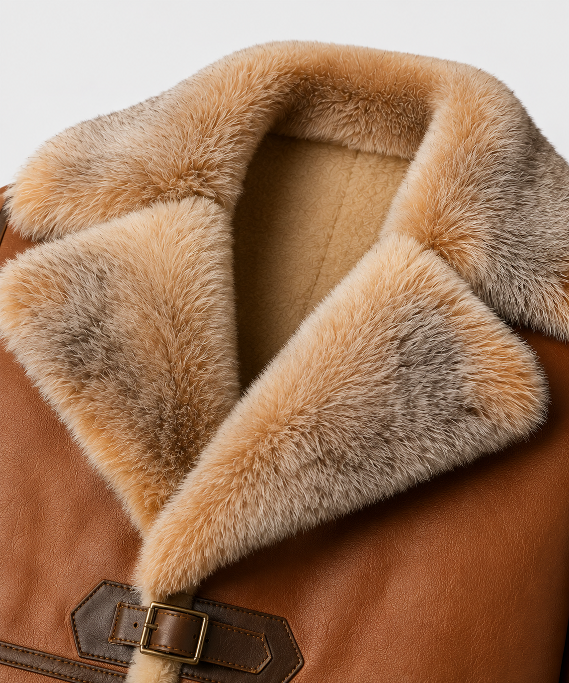 Dusty Shearling Coat - Premium Fox Brown