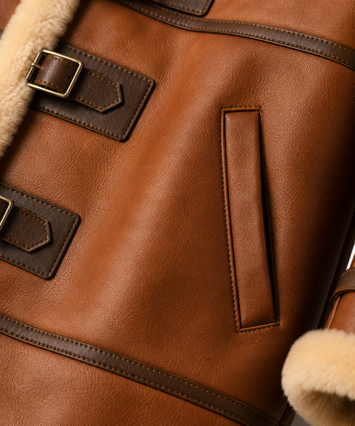 Dusty Shearling Coat - Premium Fox Brown