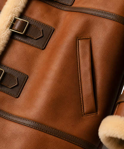Dusty Shearling Coat - Premium Fox Brown