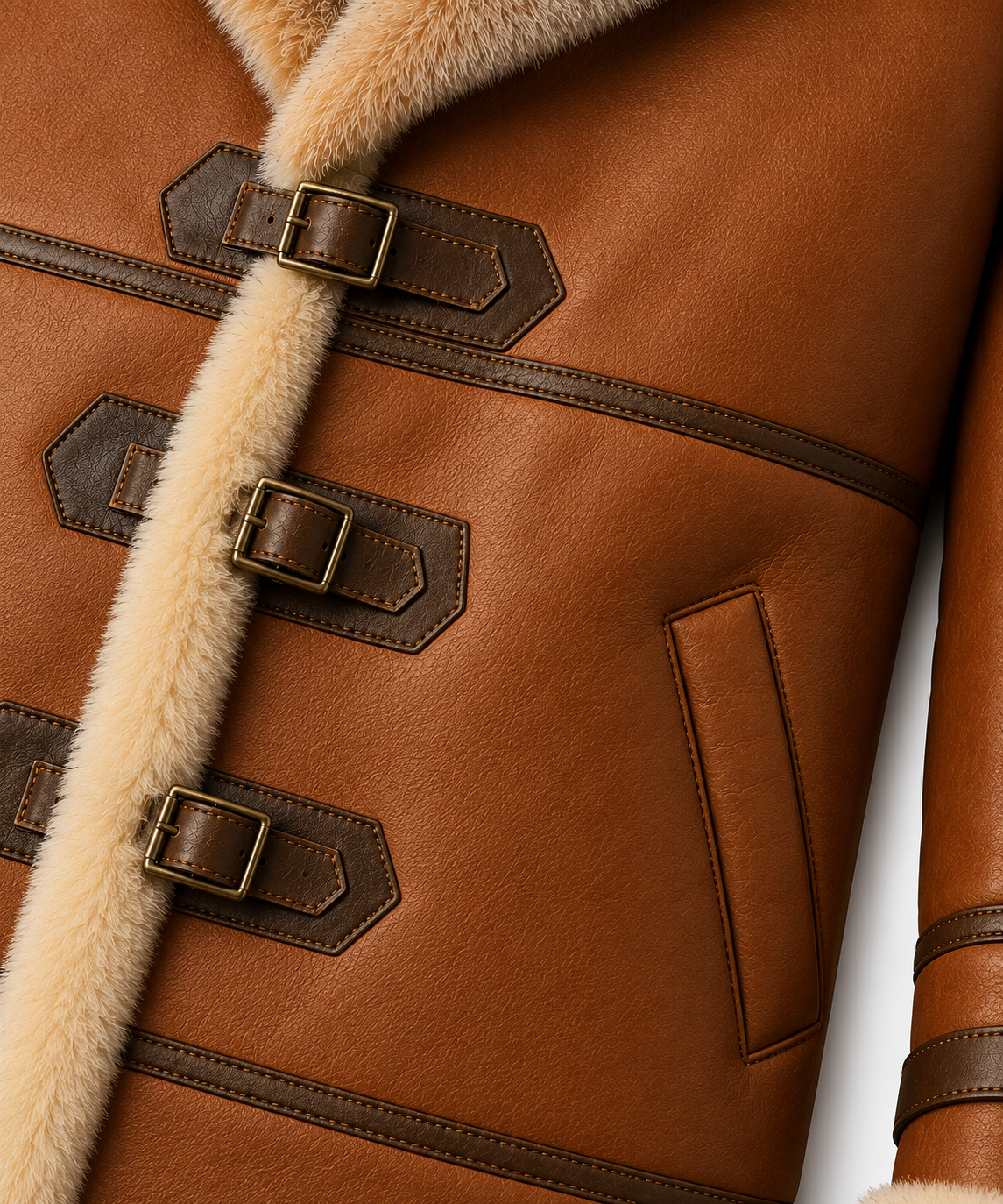 Dusty Shearling Coat - Premium Fox Brown