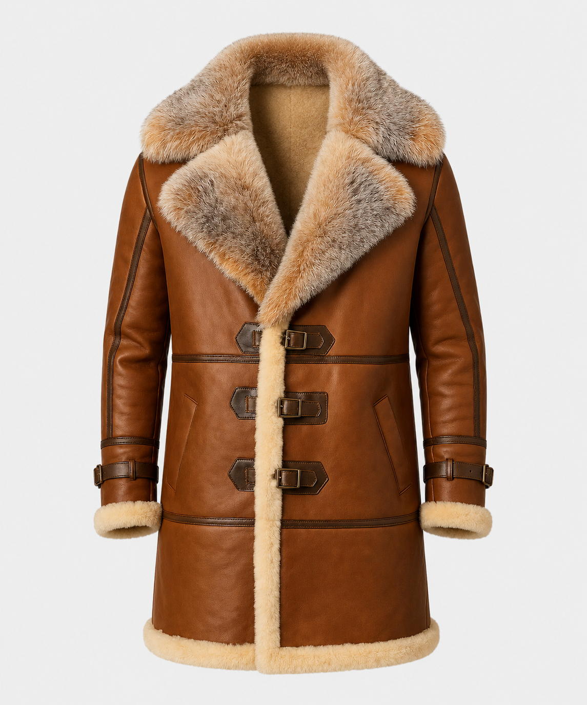 Dusty Shearling Coat - Premium Fox Brown