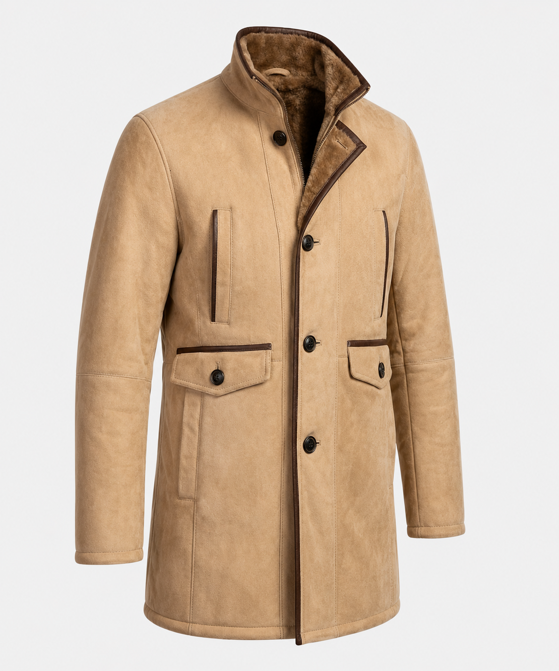 Emmitt Shearling Coat - Cream Coutoure
