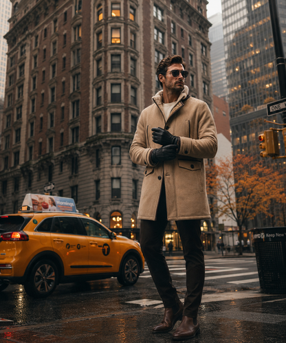 Emmitt Shearling Coat - Cream Coutoure