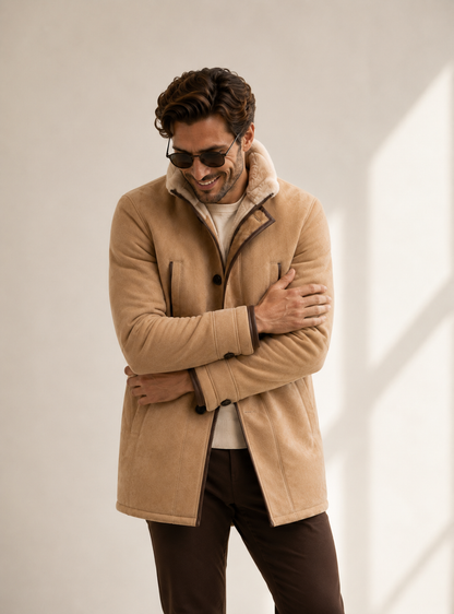 Emmitt Shearling Coat - Cream Coutoure