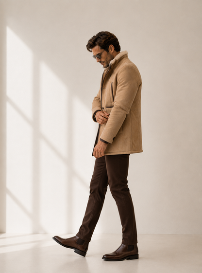 Emmitt Shearling Coat - Cream Coutoure