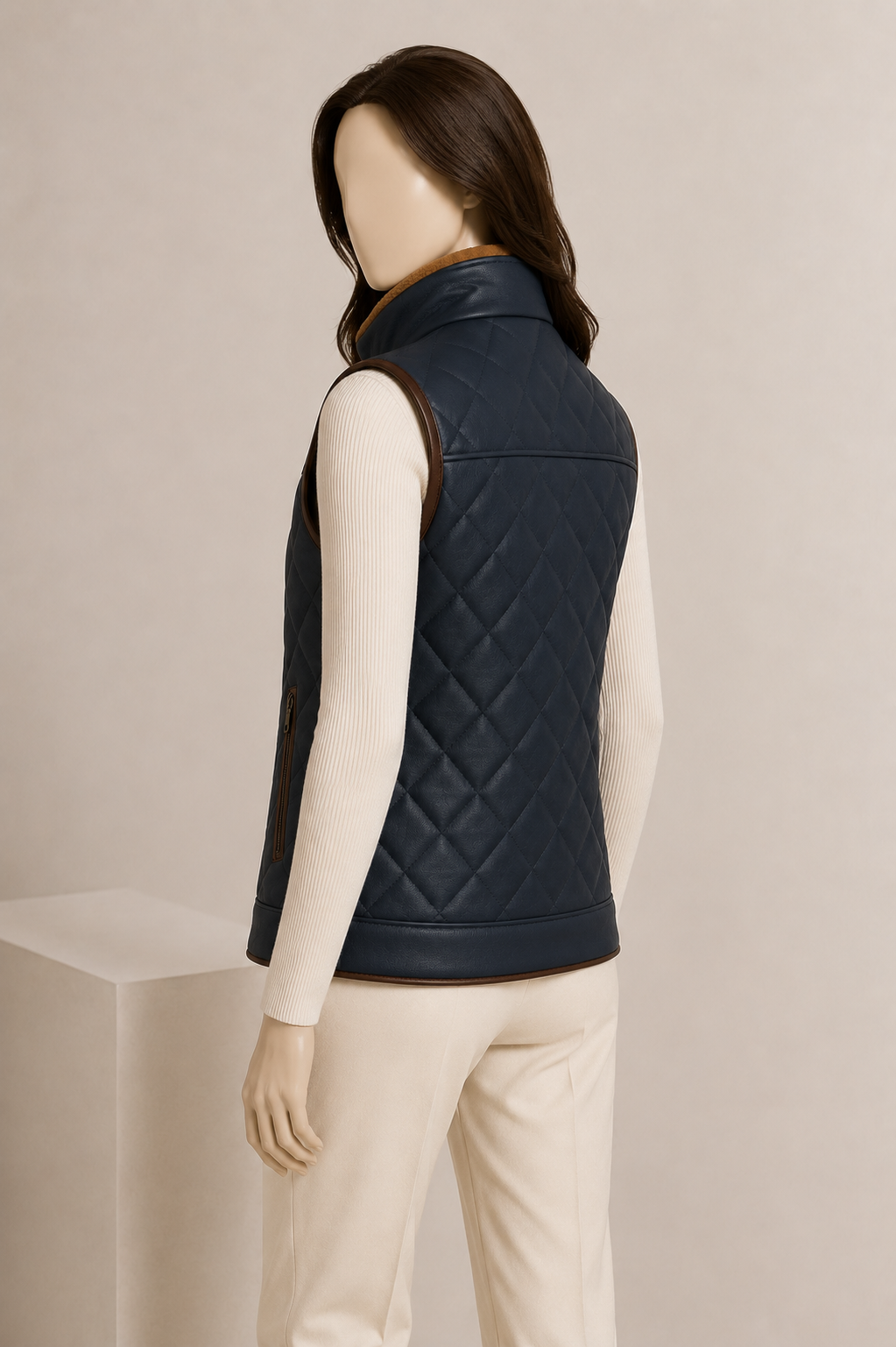 Estelle Shearling Gilet - Midnight Navy Blue - Estelle3