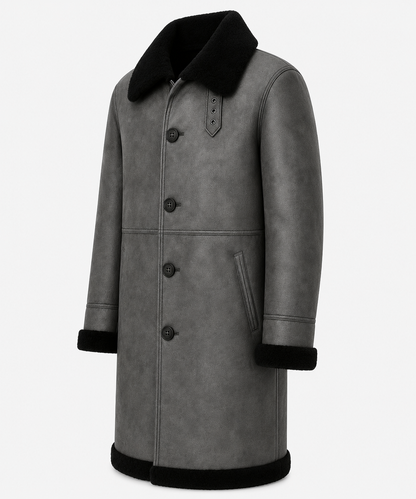 Everett Shearling Coat - Dirty Gray
