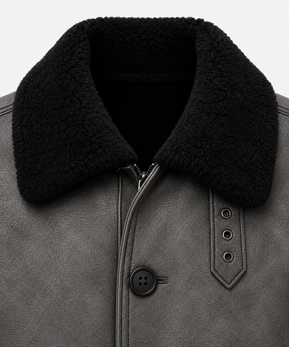 Everett Shearling Coat - Dirty Gray