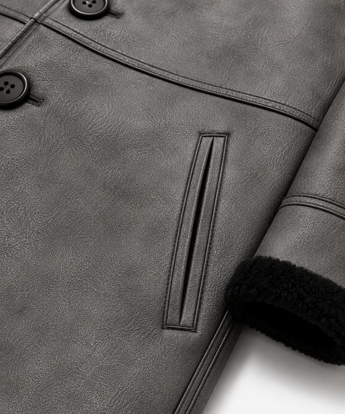 Everett Shearling Coat - Dirty Gray
