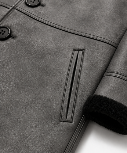 Everett Shearling Coat - Dirty Gray