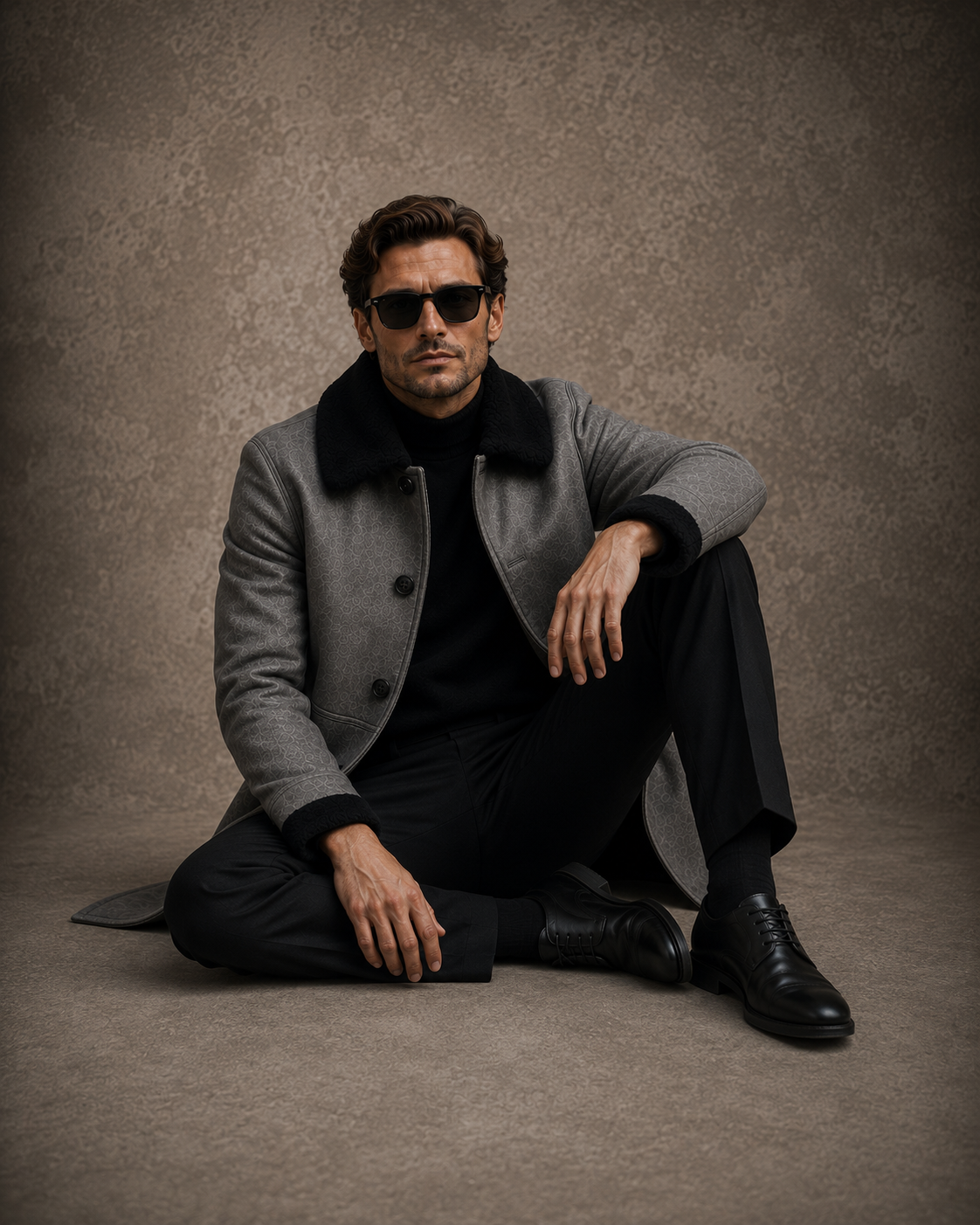 Everett Shearling Coat - Dirty Gray