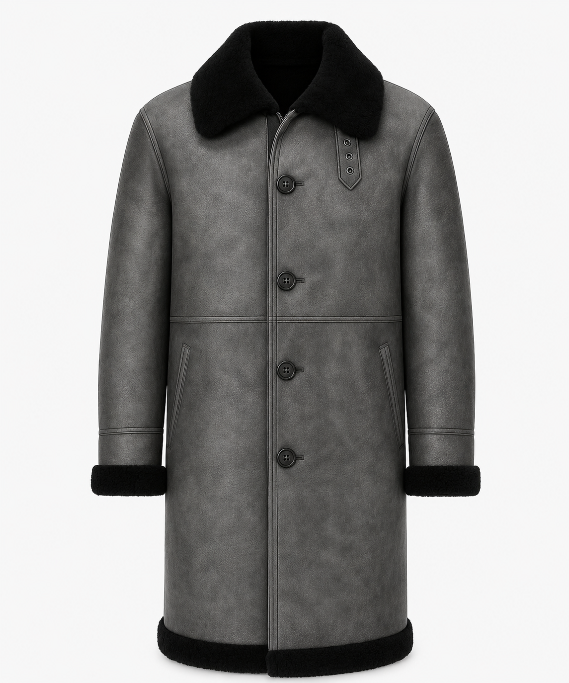 Everett Shearling Coat - Dirty Gray