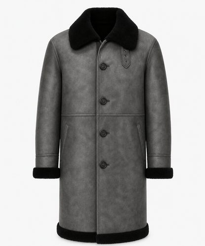 Everett Shearling Coat - Dirty Gray