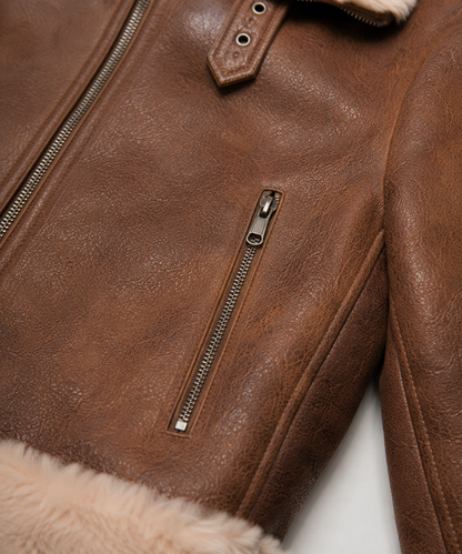 Fallon Shearling Jacket - Dark Chocolate Brown - Fallon11