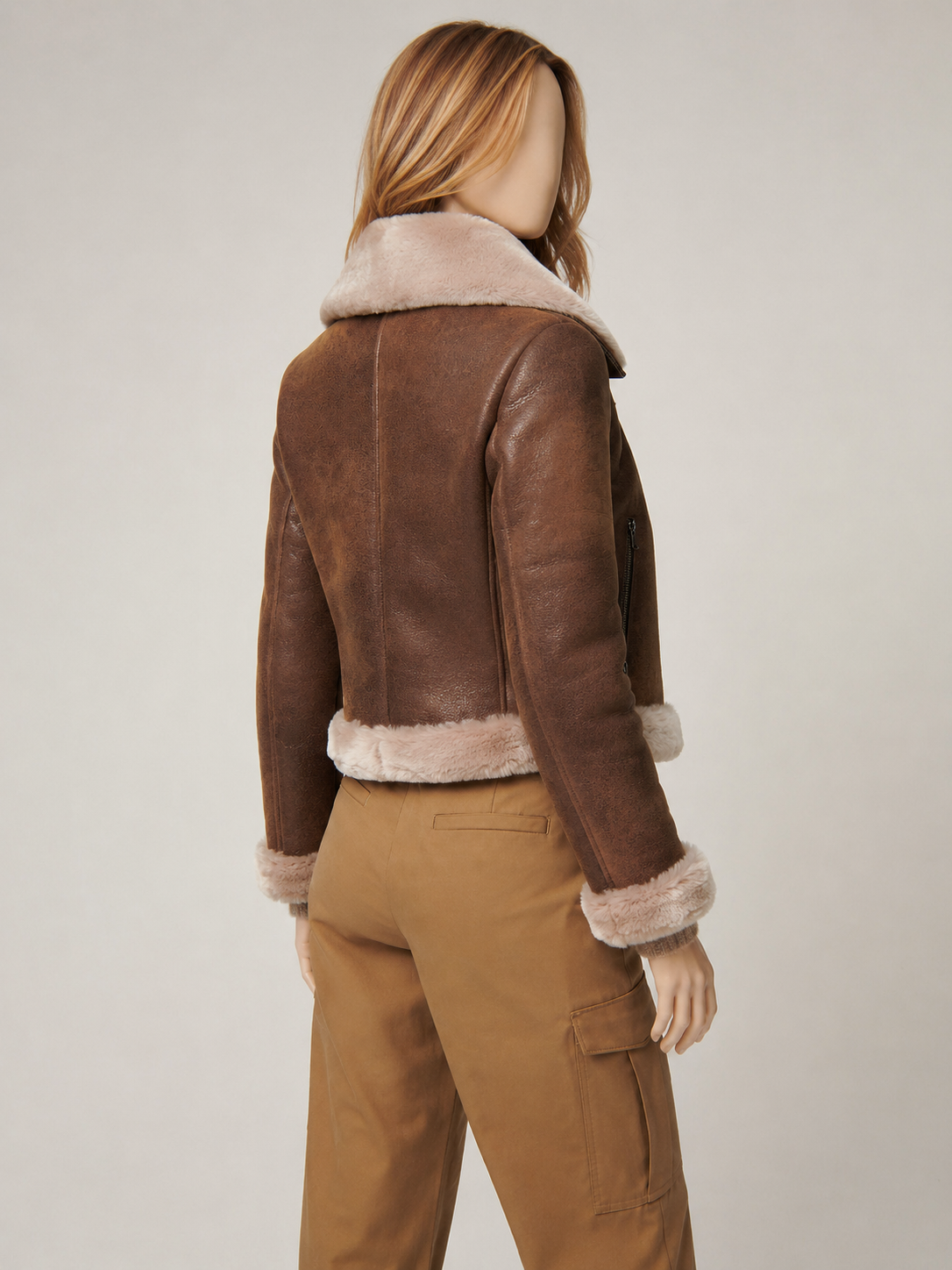 Fallon Shearling Jacket - Dark Chocolate Brown - Fallon3