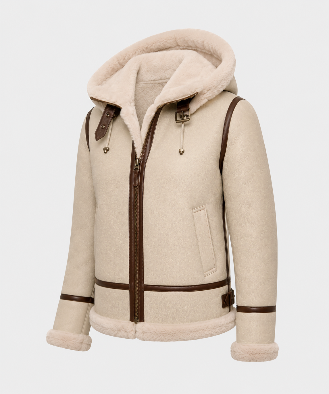 Faye Shearling Jacket - Ivory Cream - Faye7