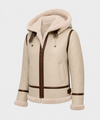 Faye Shearling Jacket - Ivory Cream - Faye7