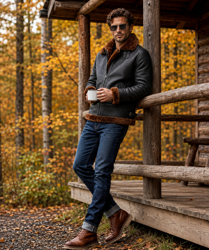 Finley Shearling Jacket - Jet Black