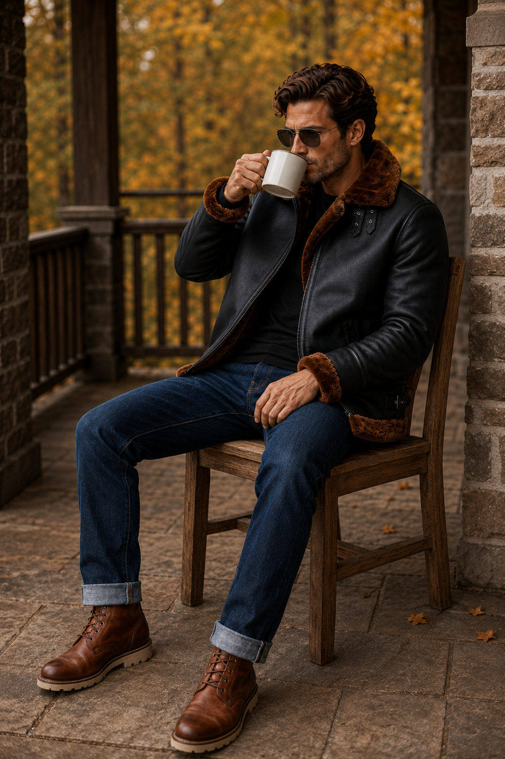 Finley Shearling Jacket - Jet Black