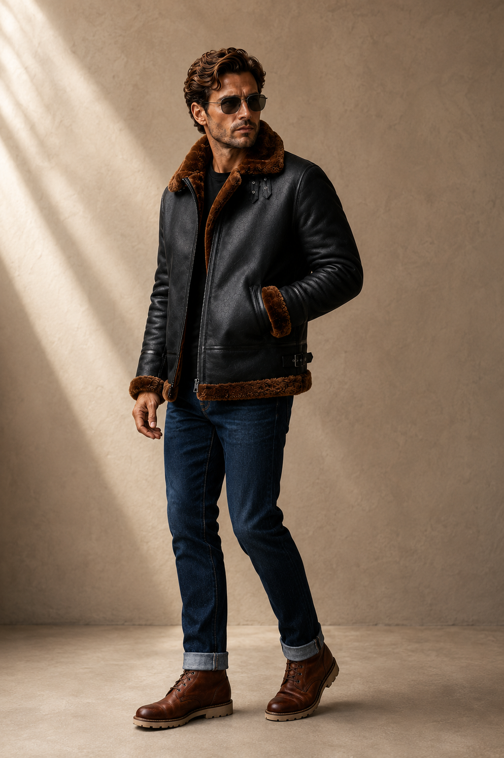 Finley Shearling Jacket - Jet Black