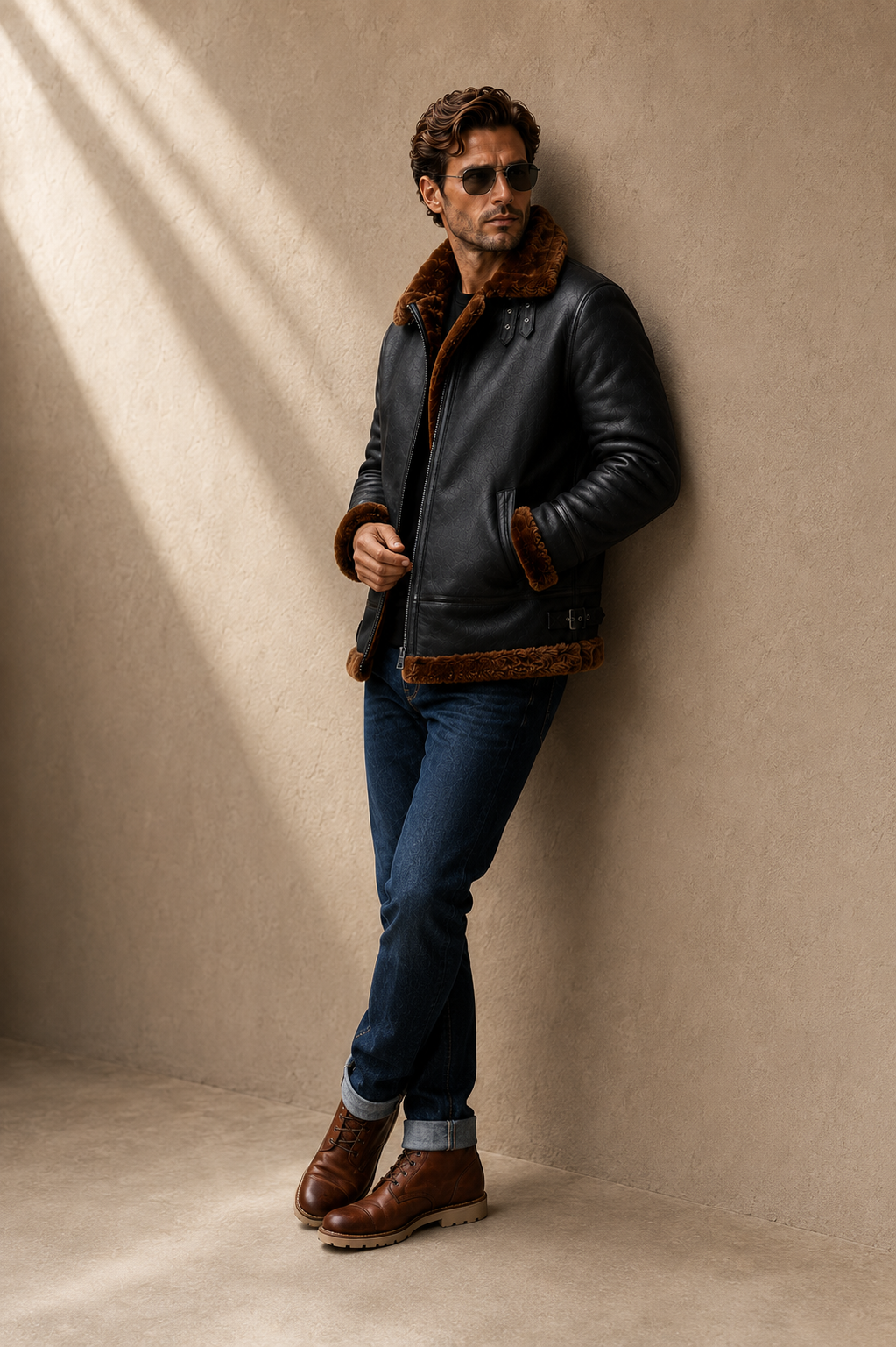 Finley Shearling Jacket - Jet Black