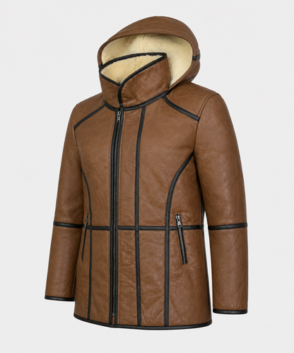 Flint Shearling Jacket - Cognac Brown