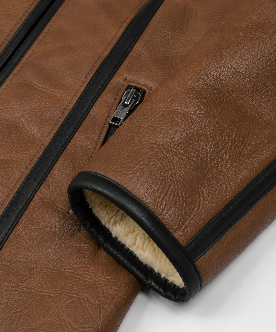 Flint Shearling Jacket - Cognac Brown