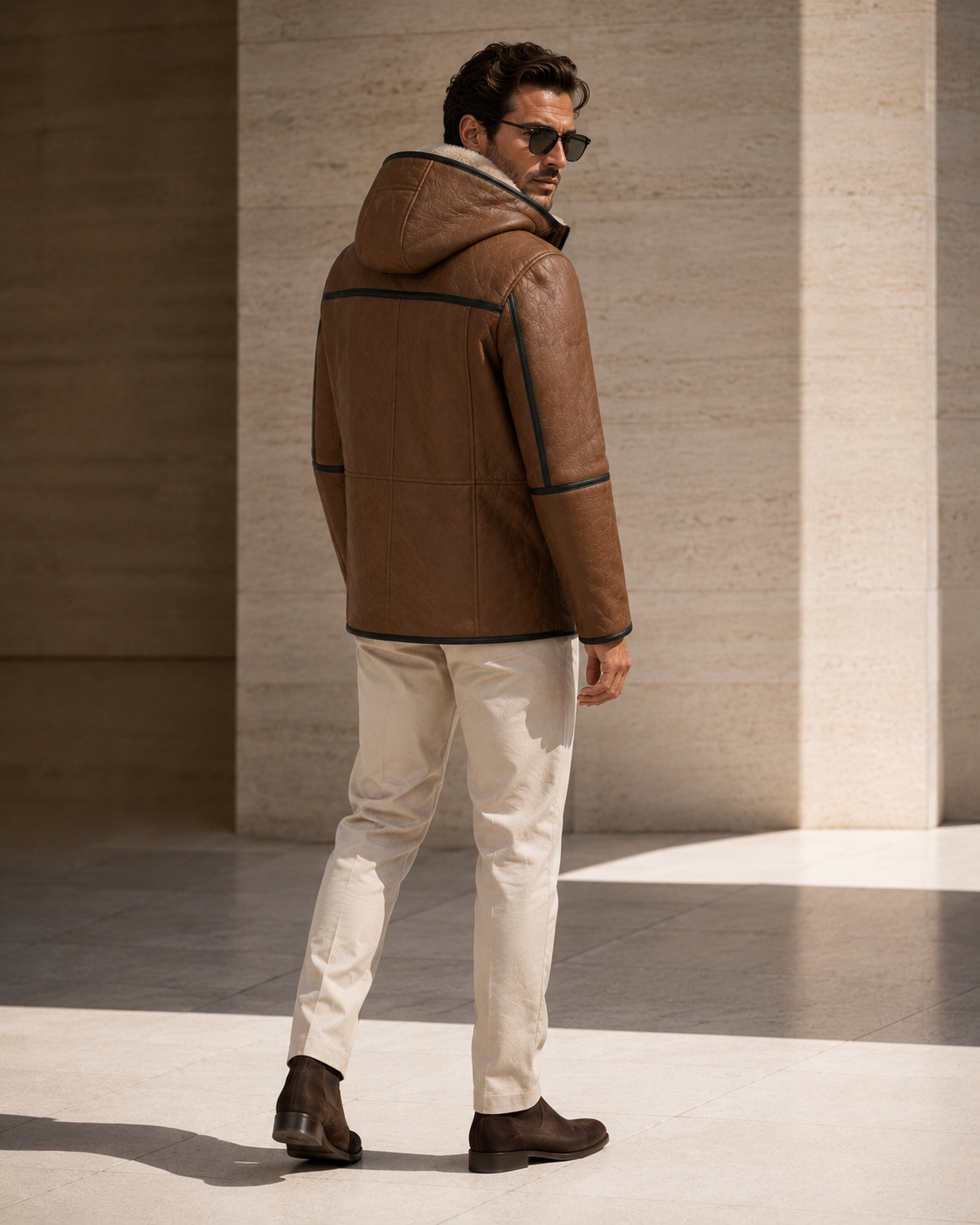 Flint Shearling Jacket - Cognac Brown