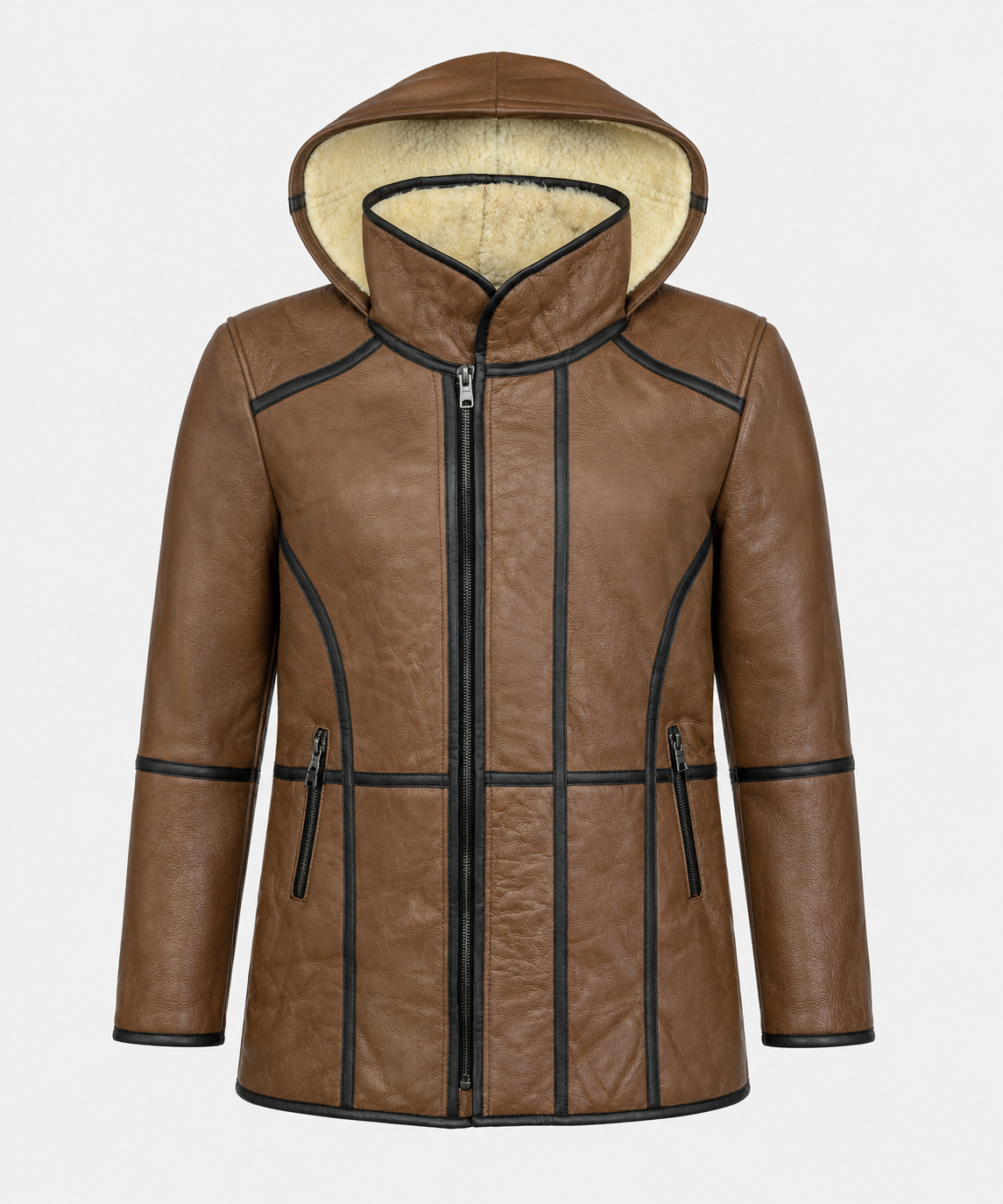 Flint Shearling Jacket - Cognac Brown