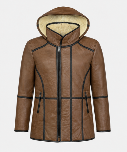 Flint Shearling Jacket - Cognac Brown