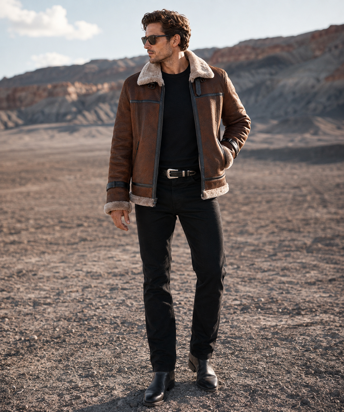 Ford Shearling Jacket - Rich Chocolate Brown