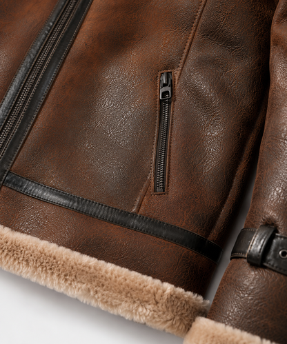 Ford Shearling Jacket - Rich Chocolate Brown