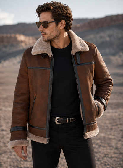Ford Shearling Jacket - Rich Chocolate Brown