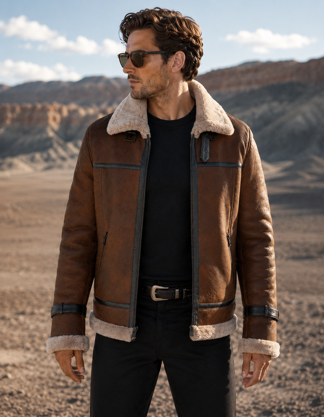 Ford Shearling Jacket - Rich Chocolate Brown