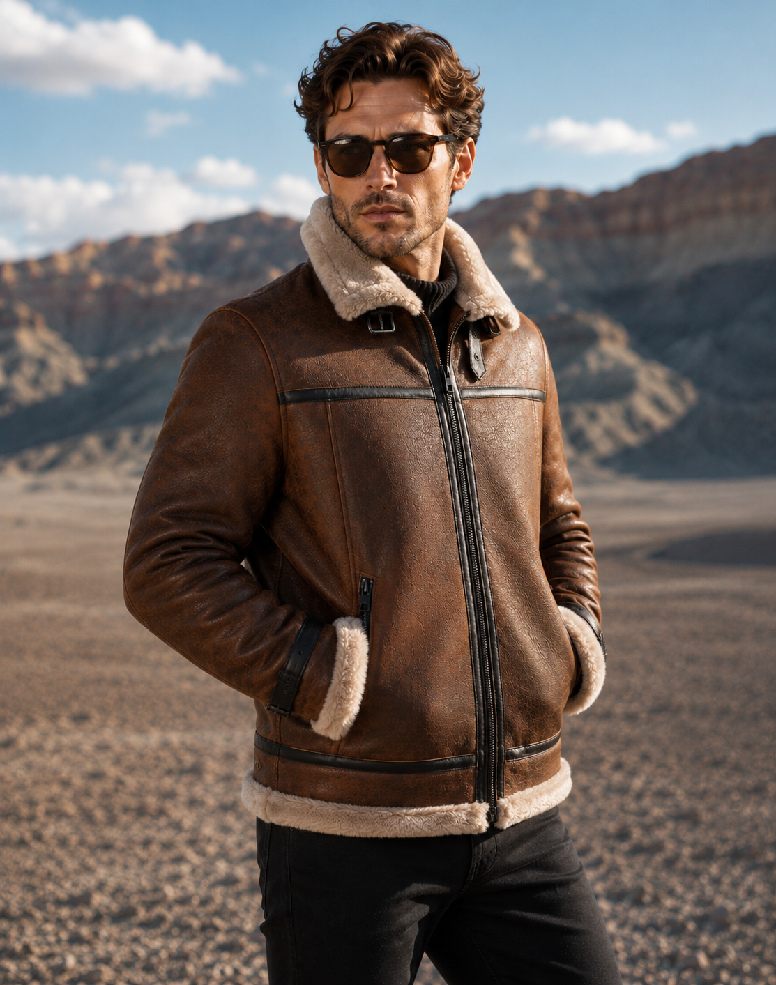 Ford Shearling Jacket - Rich Chocolate Brown