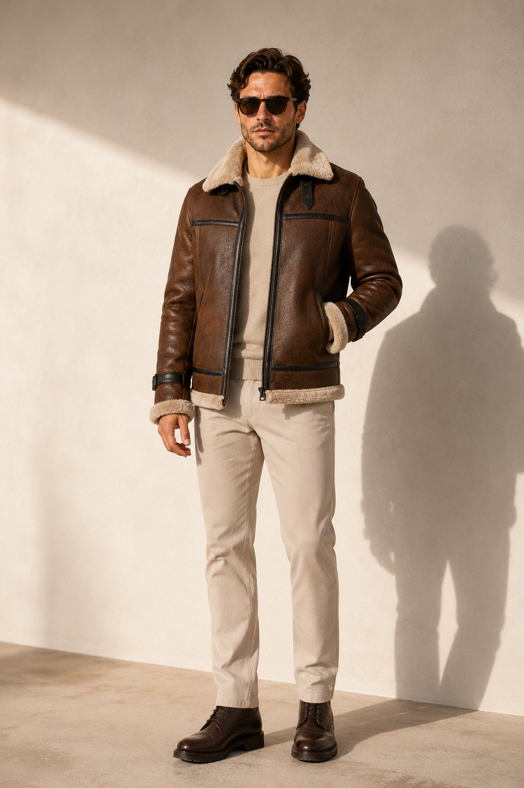 Ford Shearling Jacket - Rich Chocolate Brown