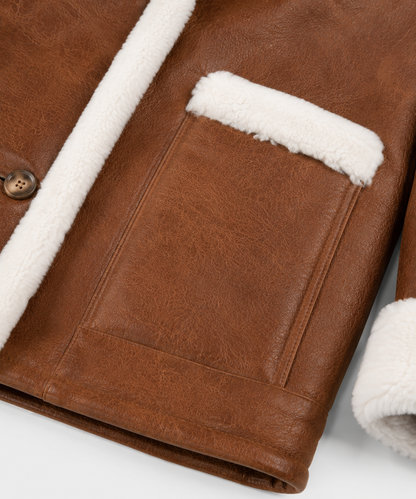 Foster Shearling Jacket - Cognac Tan