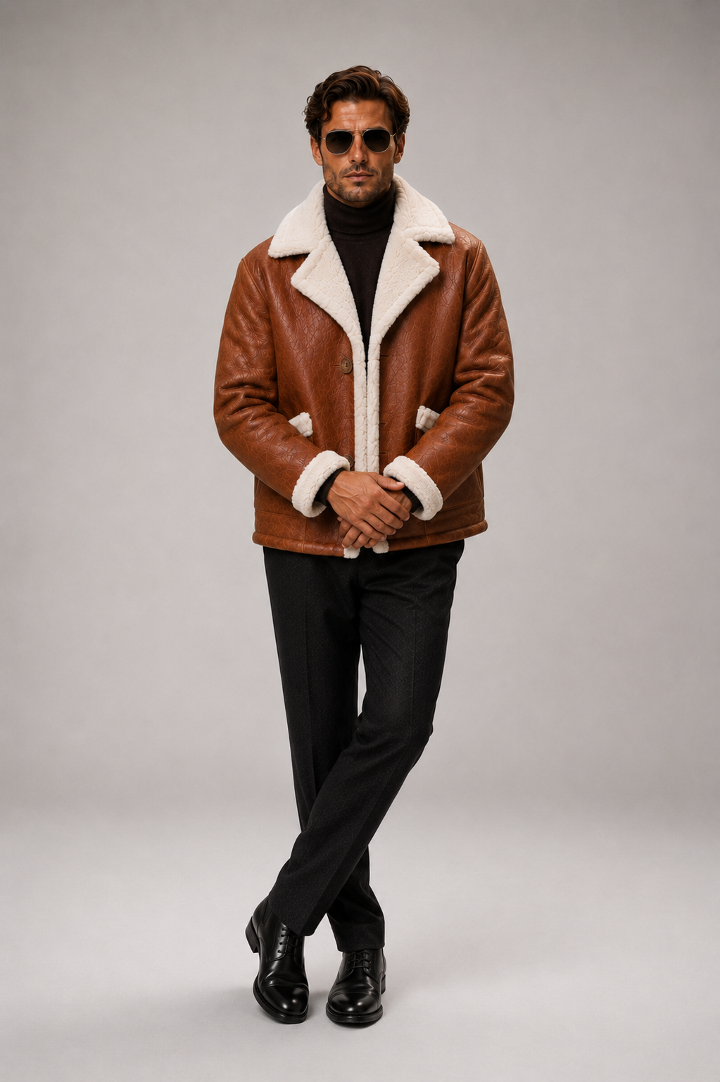 Foster Shearling Jacket - Cognac Tan