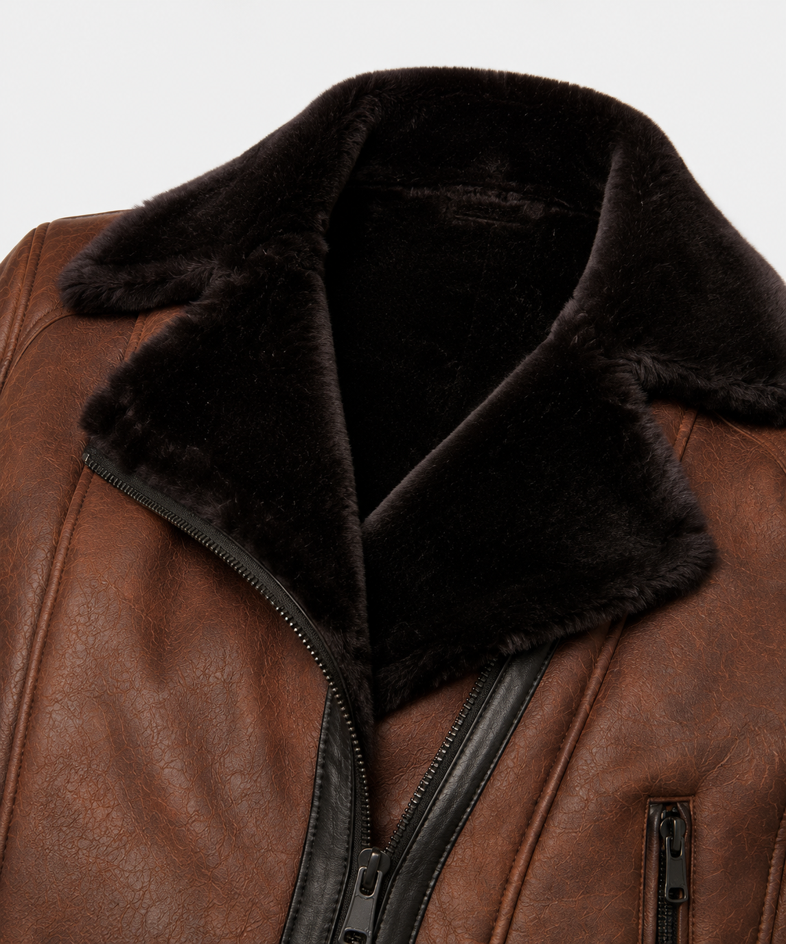 Frankie Shearling Jacket - Dark Espresso Brown - FrankBrown8