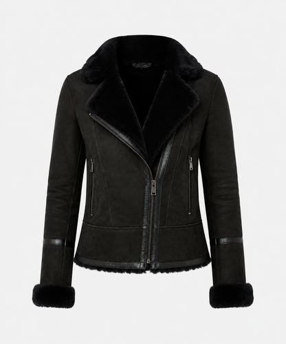Frankie Shearling Jacket - Charcoal Black - Frankieblack6