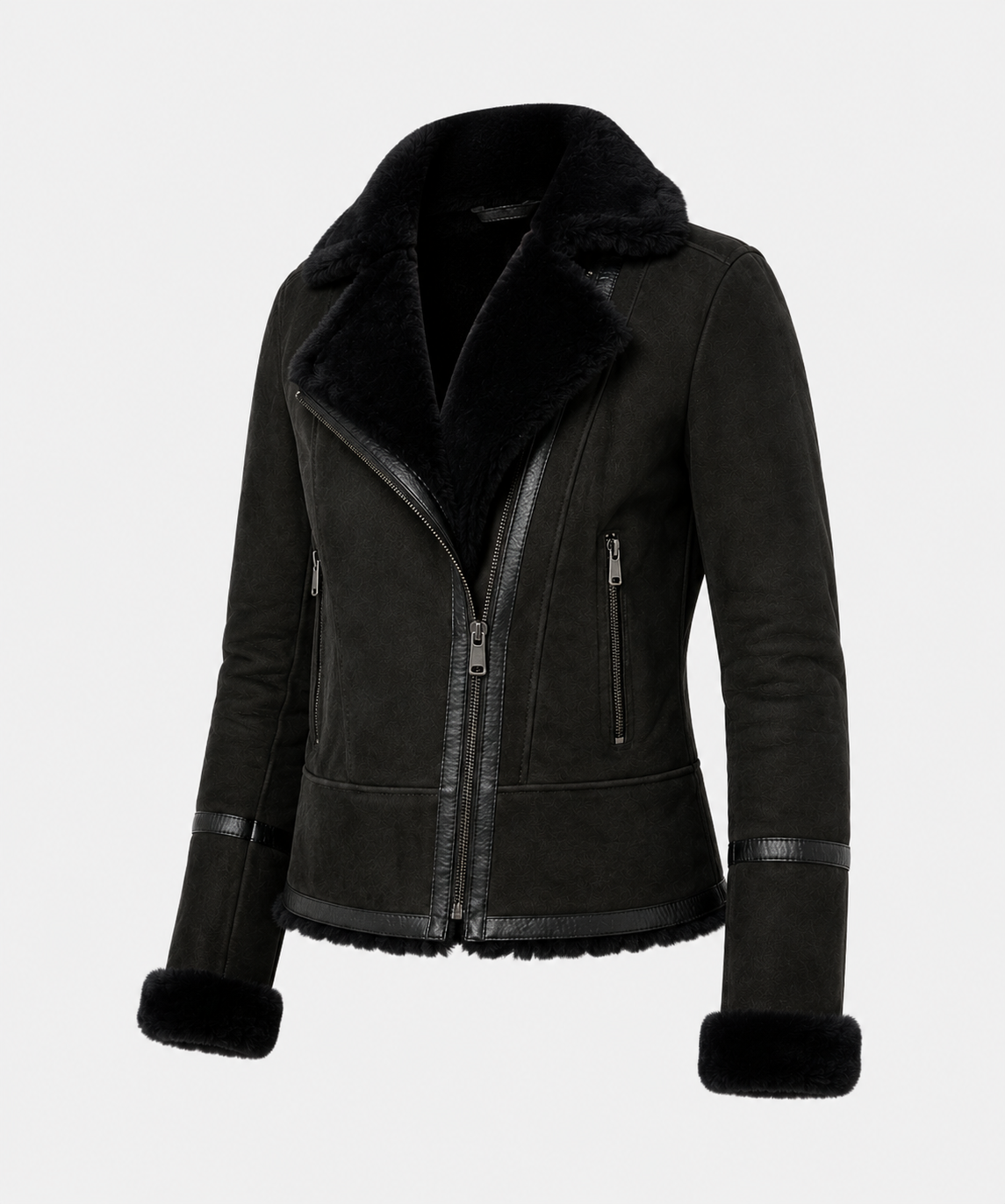 Frankie Shearling Jacket - Charcoal Black - Frankieblack8
