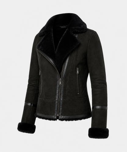Frankie Shearling Jacket - Charcoal Black - Frankieblack8