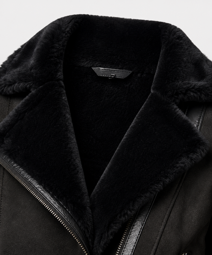 Frankie Shearling Jacket - Charcoal Black - Frankieblack9