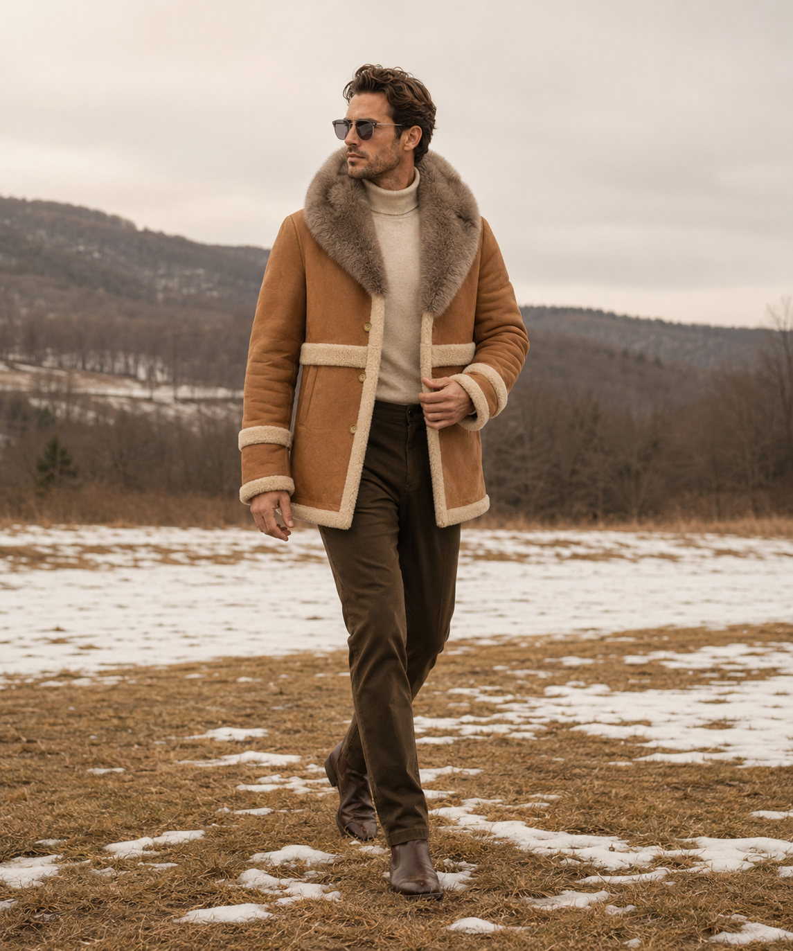 Fritz Shearling Jacket - Golden Camel
