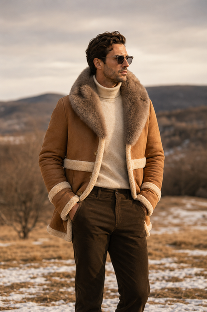 Fritz Shearling Jacket - Golden Camel