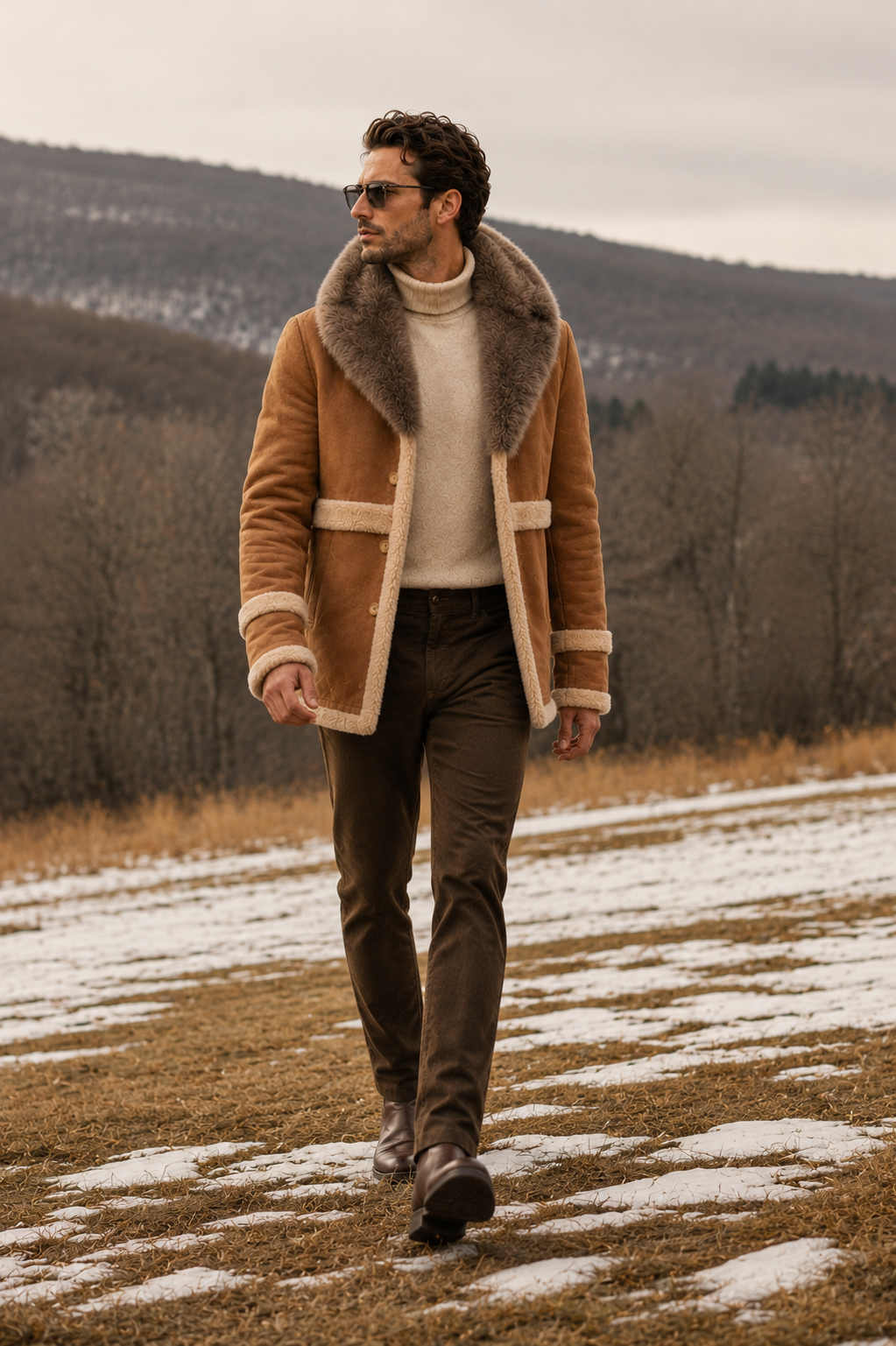 Fritz Shearling Jacket - Golden Camel