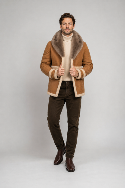 Fritz Shearling Jacket - Golden Camel